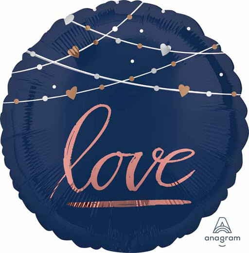 Navy Wedding Round Foil Balloon, 18 Inch