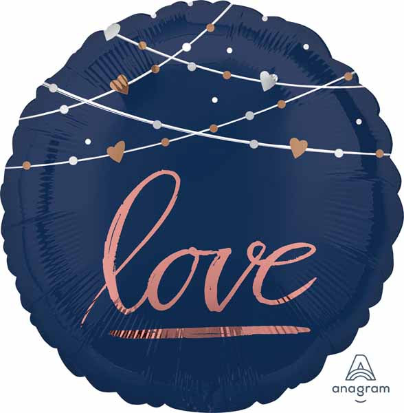 Navy Wedding Round Foil Balloon, 18 Inch