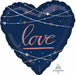 Navy Wedding Jumbo Heart Foil Balloon