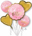 Pink Baby Girl Foil Balloon Bouquet, 5 Piece