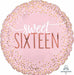 Sixteen Blush 18-Inch Round Foil Birthday Balloon