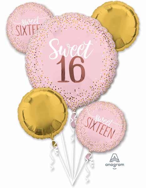 Sixteen Blush Foil Balloon Bouquet