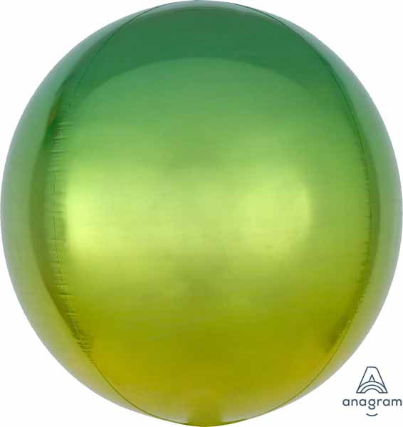 Yellow & Green Ombré Orbz Foil Balloon, 16 Inch