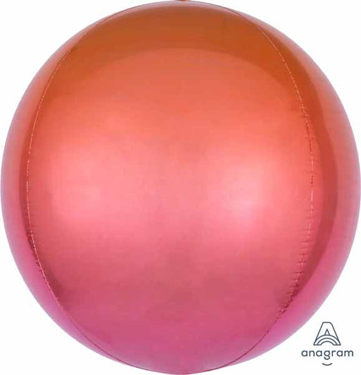 Red & Orange Ombre Orbz Foil Balloon, 16 Inch