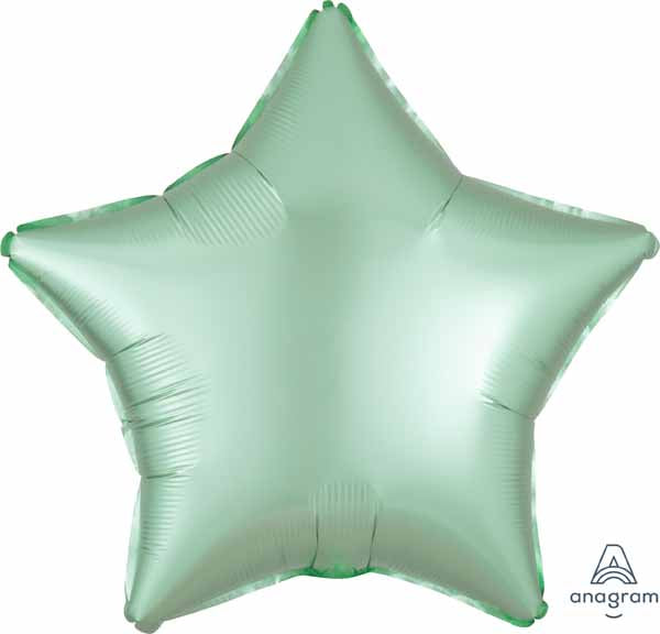 19" Mint Green Satin Luxe Star Foil Balloon