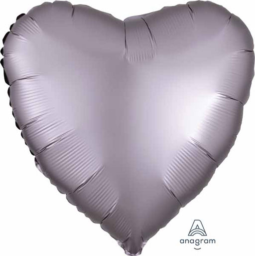 18" Greige Satin Luxe Heart Foil Balloon