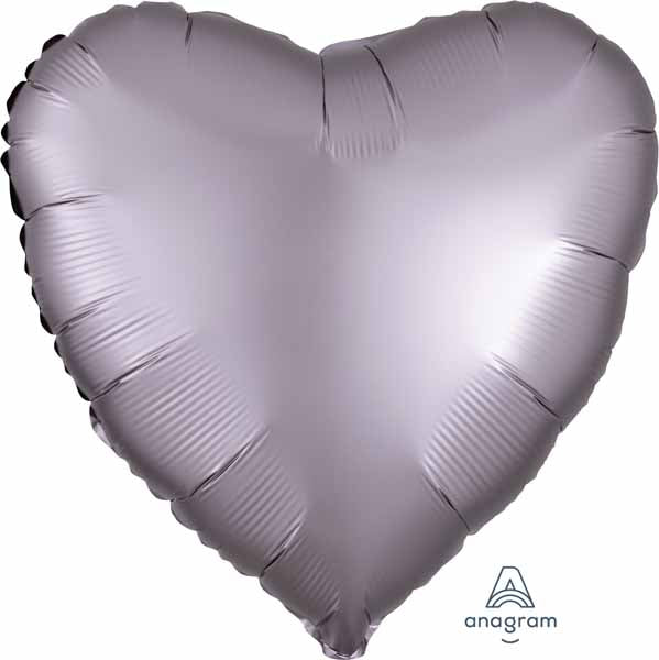 18" Greige Satin Luxe Heart Foil Balloon