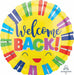 Welcome Back Stripes 18-Inch Round Foil Balloon