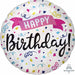 Happy Birthday Sparkle Banner 18" Round Foil Balloon