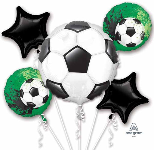 Goal Getter Soccer Foil Balloon Bouquet, 5 Piece