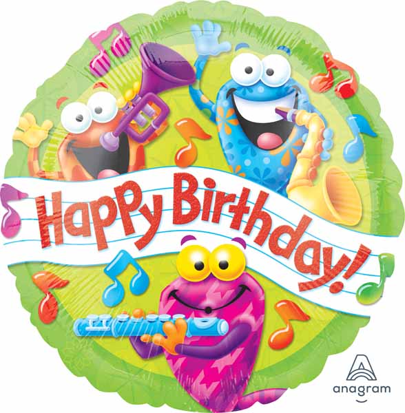 Frogtastic Happy Birthday 18-Inch Round Foil Balloon