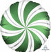Emerald Candy Swirls 18-Inch Round Foil Balloon