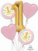 Pink & Gold Girl's 1st Birthday Foil Balloon Bouquet