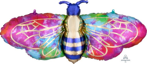 Tie Dye Bee XL Foil Balloon, 39 Inch