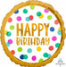 Happy Dots Happy Birthday 18 Inch Round Foil Balloon