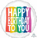 Rainbow Wishes Happy Birthday Jumbo Round Foil Balloon