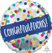 Congrats Silver Dots 18-Inch Round Foil Balloon