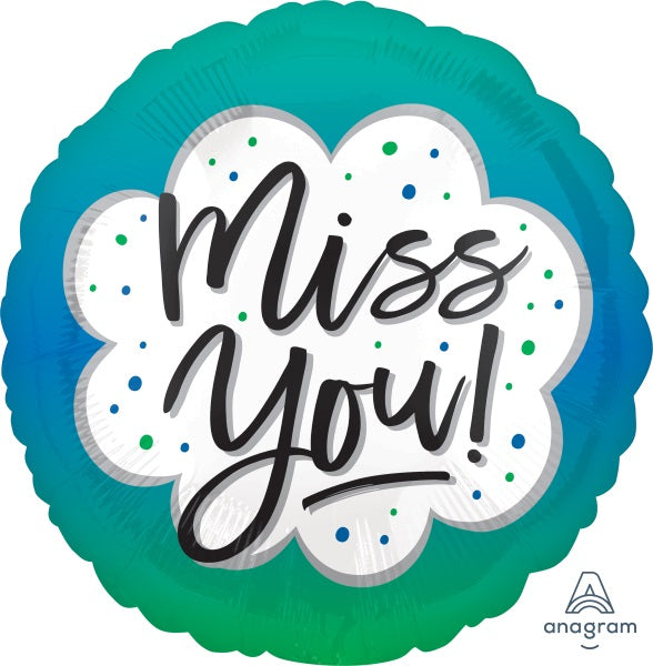 Miss You Ombre 18-Inch Round Foil Balloon