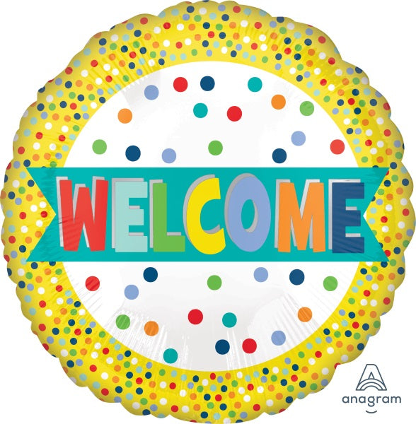 Welcome Lots of Dots 18-Inch Round Foil Balloon