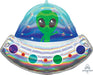 Alien Spaceship 28 Inch Holographic Foil Balloon