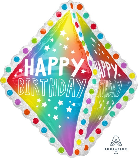Happy Birthday Ruffle 27-Inch Foil Balloon