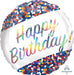 Happy Birthday Confetti 18" Round Holographic Foil Balloon