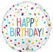 Confetti Happy Birthday 18-Inch Round Foil Balloon