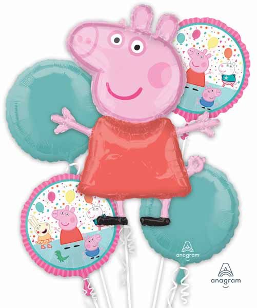 Peppa Pig Foil Balloon Bouquet