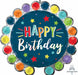 Dot Circle Birthday 26" Shaped Foil Balloon