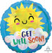 Get Well Happy Sun 18" Round Holographic Foil Balloon