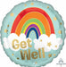 Get Well Gold Rainbow 18" Round Foil Balloon
