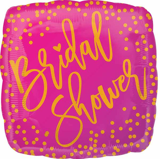 Pink and Gold Bridal Shower 18-Inch Square Foil Balloon