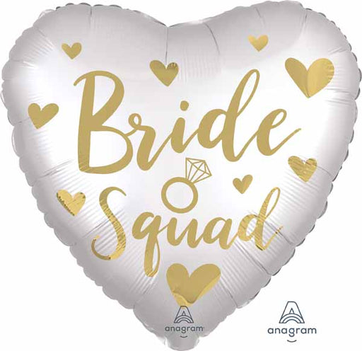 Satin Bride Squad Heart Foil Balloon, 18 Inch
