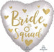 Satin Bride Squad Heart Foil Balloon, 18 Inch