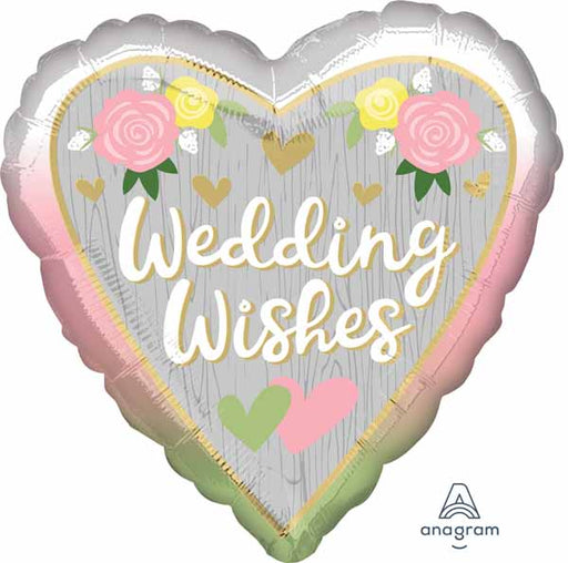 Wedding Wishes Ombre 18" Heart Foil Balloon