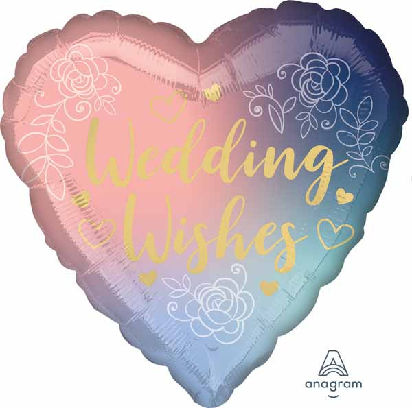 Wedding Wishes Twilight Lace 18-Inch Heart Foil Balloon