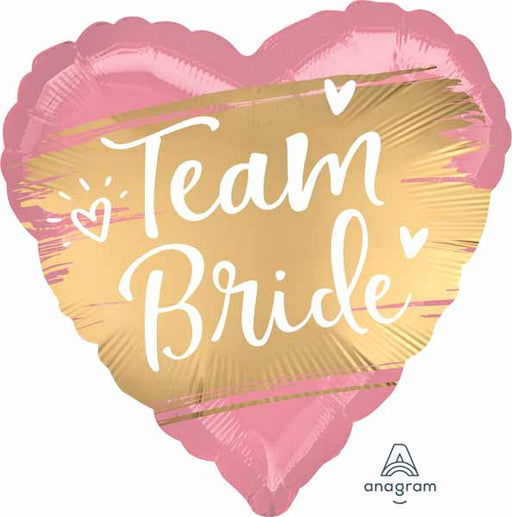 Gold Team Bride 18-Inch Heart Foil Balloon