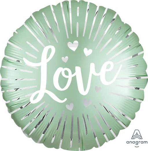 Satin Love Burst 18-Inch Round Foil Balloon