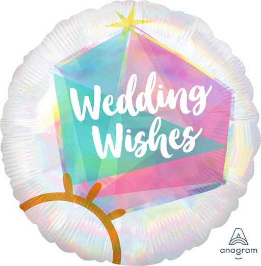 Wedding Ring 18-Inch Round Holographic Foil Balloon