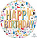 Happy Confetti Birthday 18-Inch Round Foil Balloon