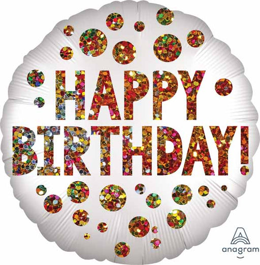 Birthday Sequins 18" Round Foil Balloon