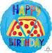 Pizza Happy Birthday 18-Inch Round Foil Balloon