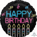 Neon Birthday 18" Round Foil Balloon