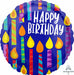 Happy Birthday Happy Candles Jumbo Round Foil Balloon