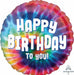 Tie Dye Birthday Round Foil Balloon, 18 Inch