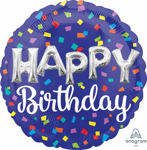 Happy Birthday Balloon Letters 18" Round Foil Balloon