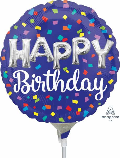 Happy Birthday Balloon Letters 4-Inch Round Foil Balloon