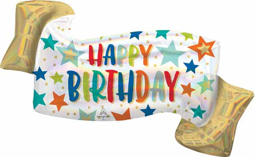 39-Inch Holographic Birthday Banner Foil Balloon