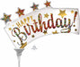 Happy Birthday Glitter Banner Mini Shape Foil Balloon