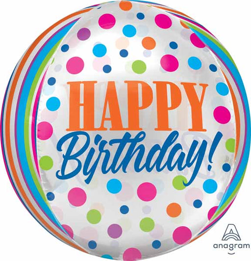 Birthday Bright Dots 16" Orbz Foil Balloon
